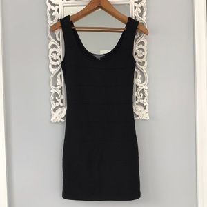 Black tight mini dress